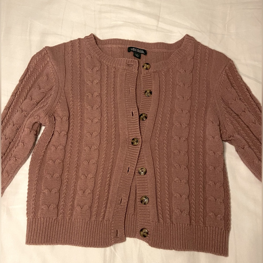 Nude/Light pink Cable Nit Sweater
